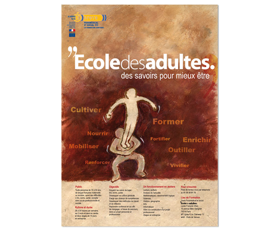 Affiche école des adultes, Greta PMS