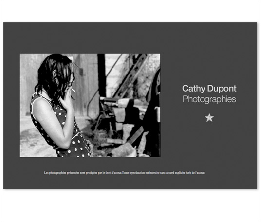 Site Internet de Cathy dupont, Photographe