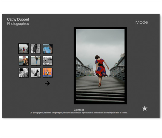 Site Internet de Cathy dupont, Photographe