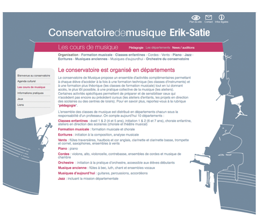 Webdesign - site Internet Conservatoire de musique de Bagnolet